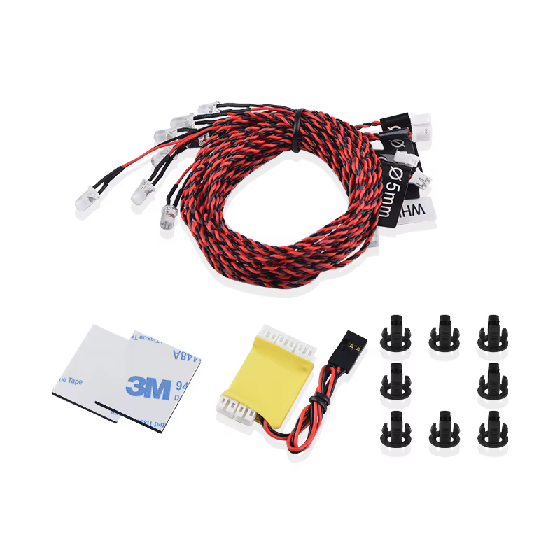 Kit de système d'éclairage RC 8 LED, lumières clignotantes de Simulation avec boîte de commande, accessoires RC pour avion hélicoptère RC