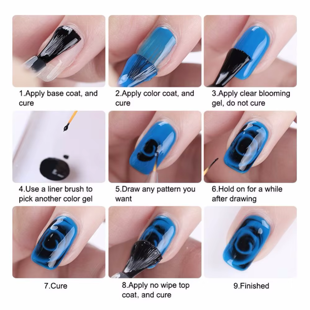 MSHARE Blooming Nails Gel Laque Soak Off Gel à effet d'épandage LED UV