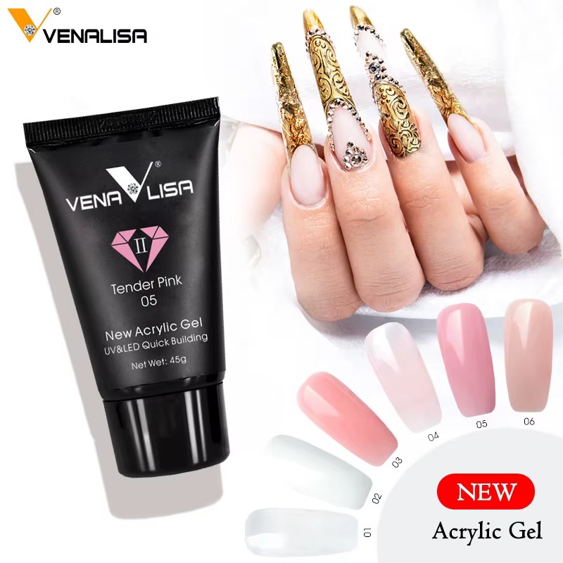 Venalisa nouveau Gel acrylique Poly Extension Gel pour ongles tremper UV LED pointes de tranche de Gel durables séchage rapide Transparent gelée Gel Base couche de finition