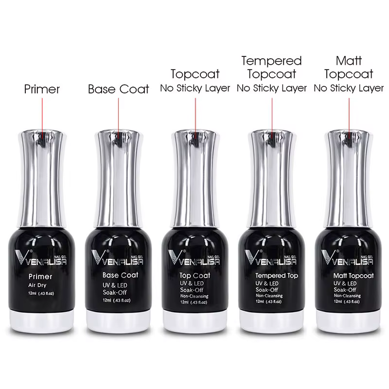 Venalisa 12ml TPO gratuit diamant couche de finition fourniture Nail Art émail Gel vernis à ongles brillant paillettes