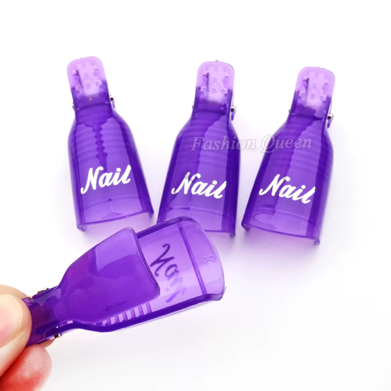10 pièces/ensemble portable acrylique Nail Art tremper le capuchon pince UV Gel dissolvant de vernis outils d'emballage