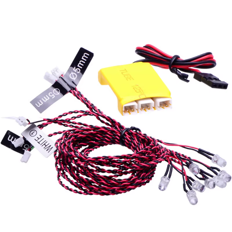 Kit de système d'éclairage RC 8 LED, lumières clignotantes de Simulation avec boîte de commande, accessoires RC pour avion hélicoptère RC