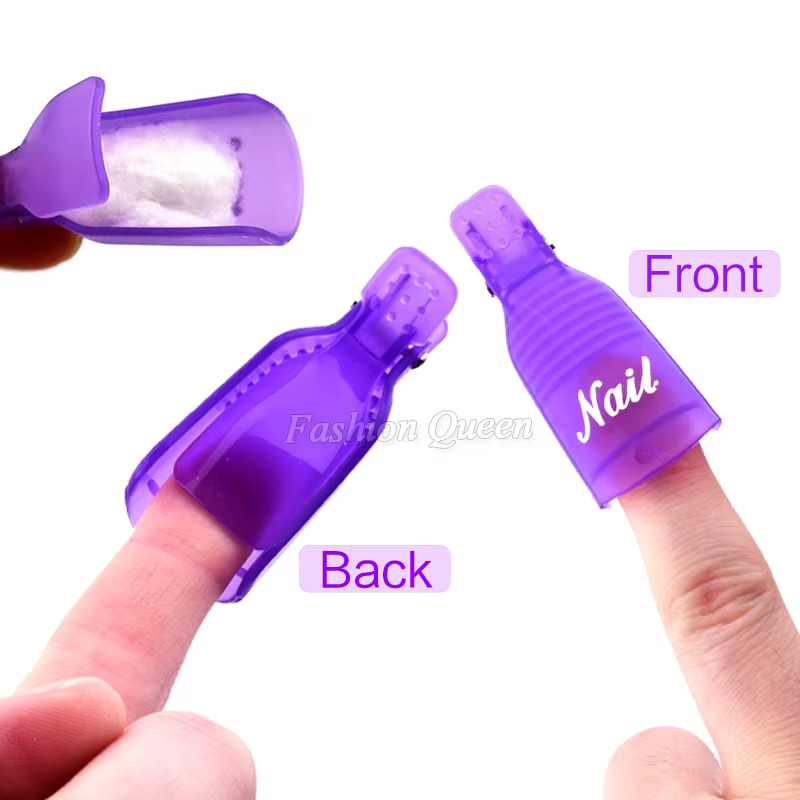 10 pièces/ensemble portable acrylique Nail Art tremper le capuchon pince UV Gel dissolvant de vernis outils d'emballage