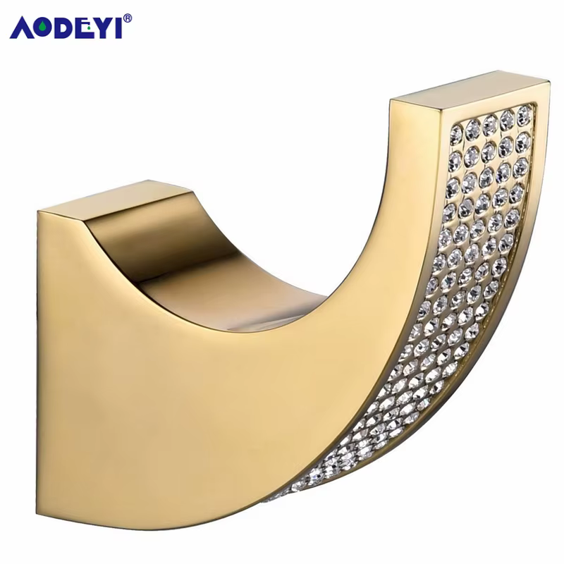 AODEYI HOAccessrespiration-Porte-brosse à dents, porte-papier, porte-serviettes, crochet pour peignoir, porte-brosse à dents Regina, ensemble de quincaillerie de bain doré ou chromé