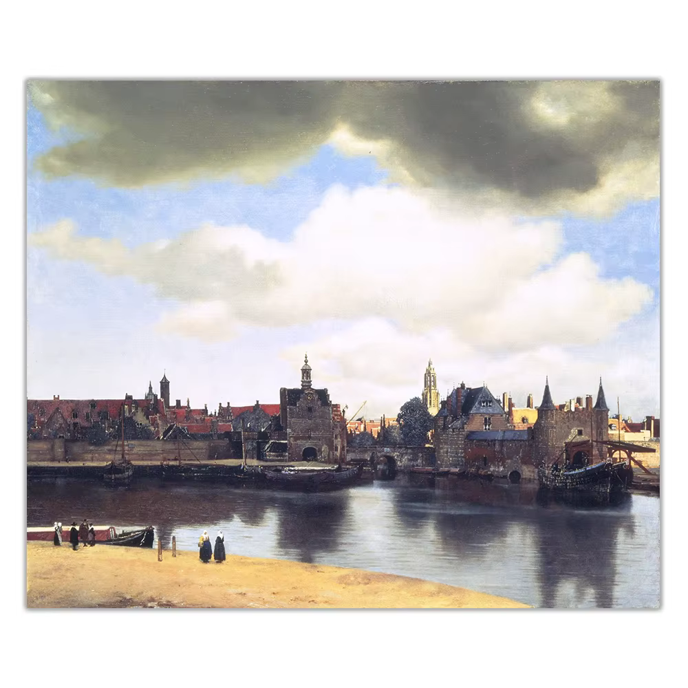 Toile de Peinture à l'Huile de Johannes Vermeer "Vue de Delft, 1661 Pouces, Affiche Imprimée, Décoration Murale d'Nikde Maison