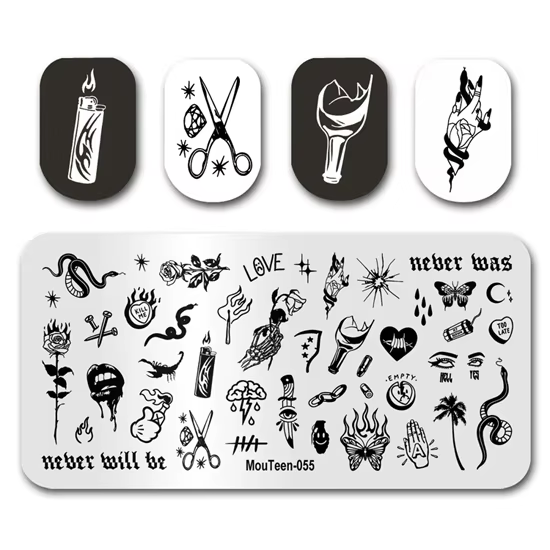 Tampon à ongles motif Evil Eye Hamsa pour Nail Art, 161 pièces