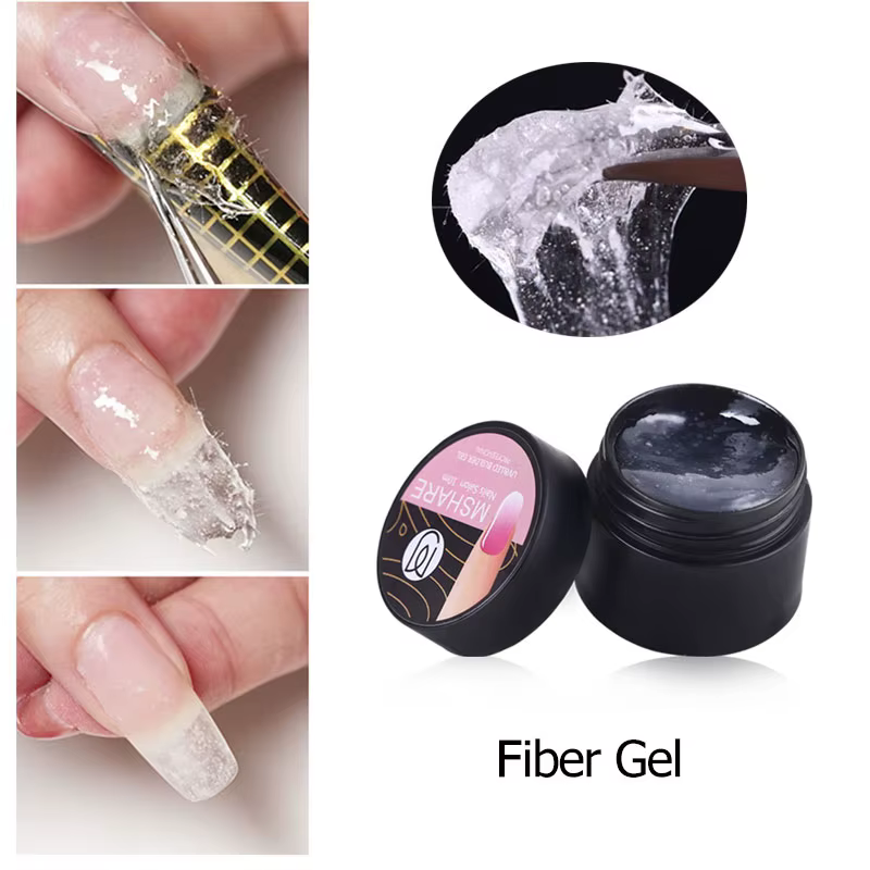 MSHARE Gel d'extension d'ongle en fibre de verre clair blanc rose 150 ml