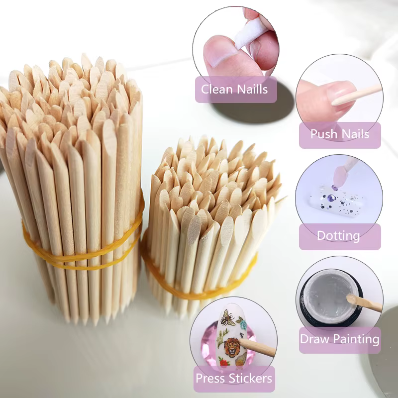 Bâtonnets en bois d'oranger pour repousser les cuticules