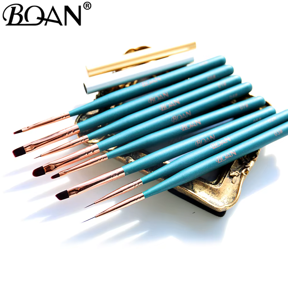 Pinceau de peinture pour nail art BQAN avec capuchon métallique