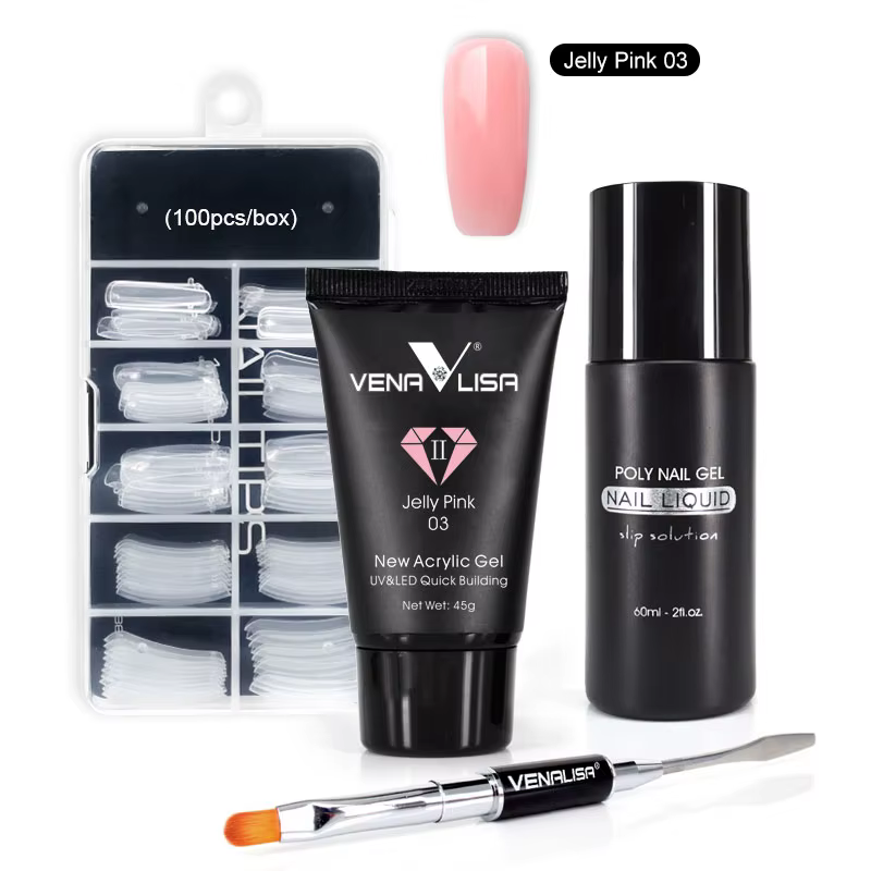 Gel à ongles acrylique liquide pour tremper UV LED Extension Gel brosse