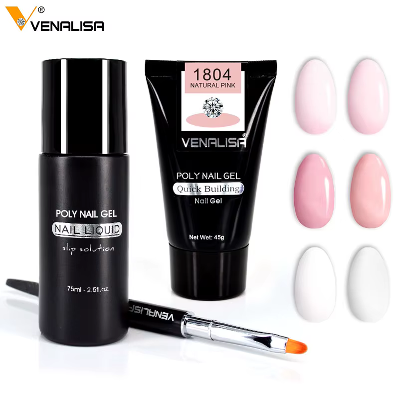 Nail Art bricolage français Extension d'ongle couverture complète acrylique ongles gelée UV Gel gomme VENALISA Poly