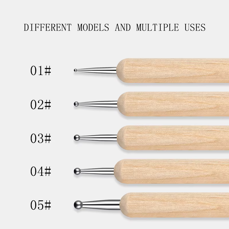 Perceuse à ongles en bois à double tête en acier inoxydable