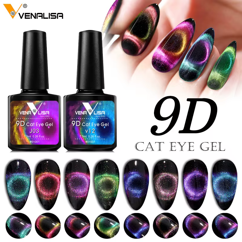 Galaxy Nail Art Design manucure Venalisa tremper l'émail 9D yeux de chat vernis Gel magnétique UV LED Gel