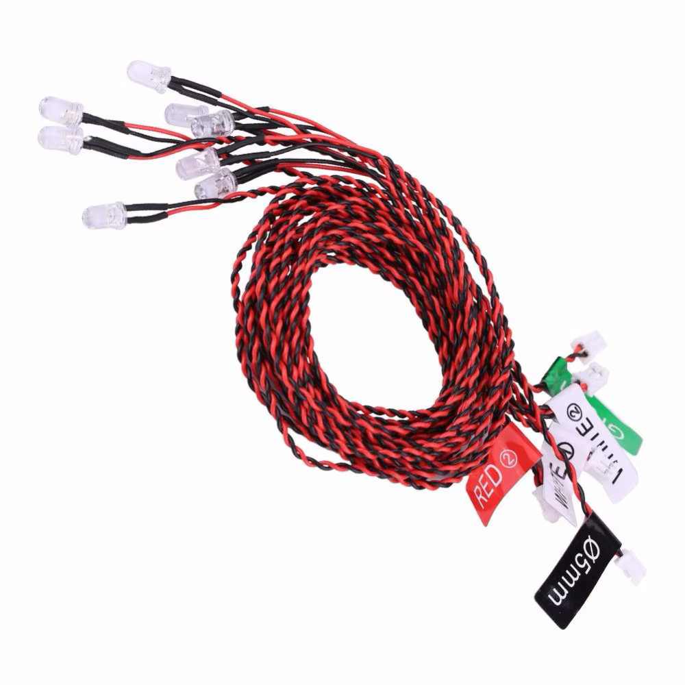 Kit de système d'éclairage RC 8 LED, lumières clignotantes de Simulation avec boîte de commande, accessoires RC pour avion hélicoptère RC