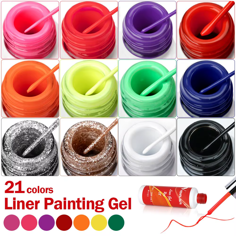 8ml Venalisa Liner Gel dessin ligne peinture Gel magnifique couleur Gel français 21 couleurs Nail Art Design