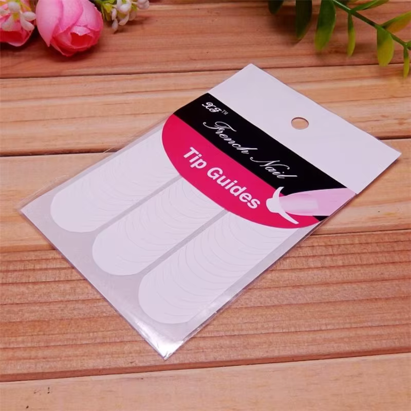 2 paquets (96 pièces) de guides autocollants blancs pour manucure française