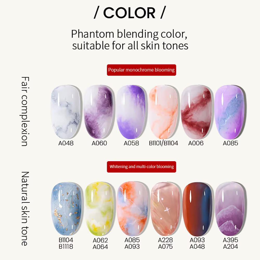 MAYCHAO Gel Polish Transparent Effet Marbre Dégradé pour Ongles