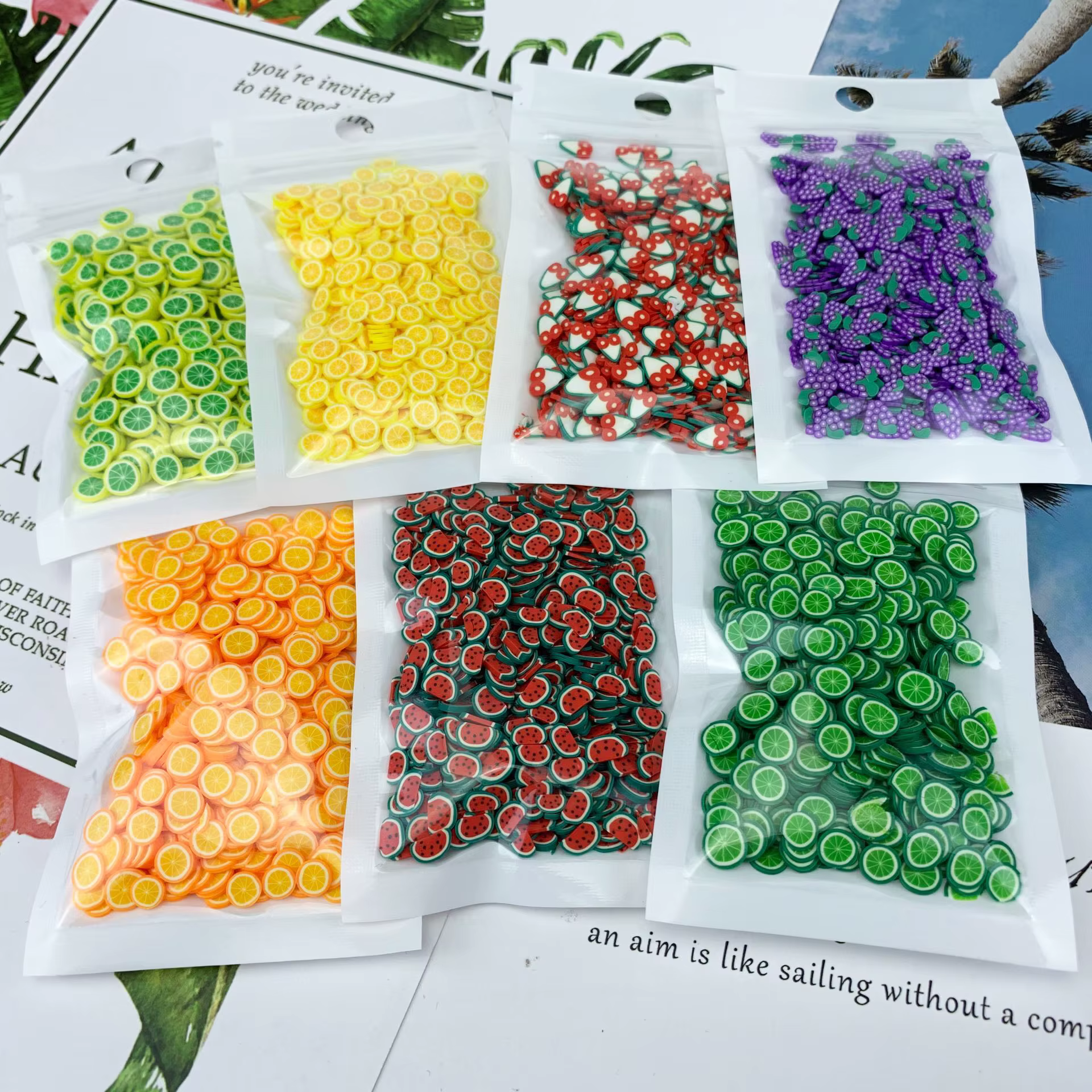 Petites tranches de fruits 3D pour nail art