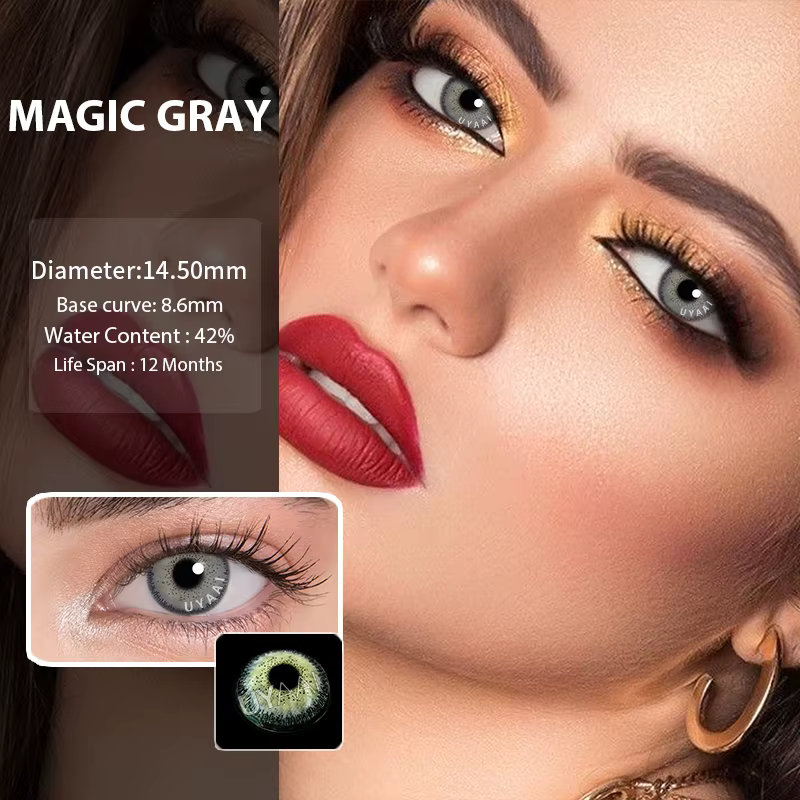 2 pièces/paire série grise lentilles de Contact de couleur lentilles de Contact cosmétiques naturelles lentilles de Contact colorées pour le maquillage des yeux UYAAI