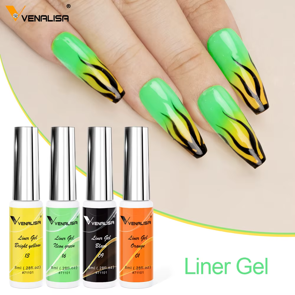 8ml Venalisa Liner Gel dessin ligne peinture Gel magnifique couleur Gel français 21 couleurs Nail Art Design