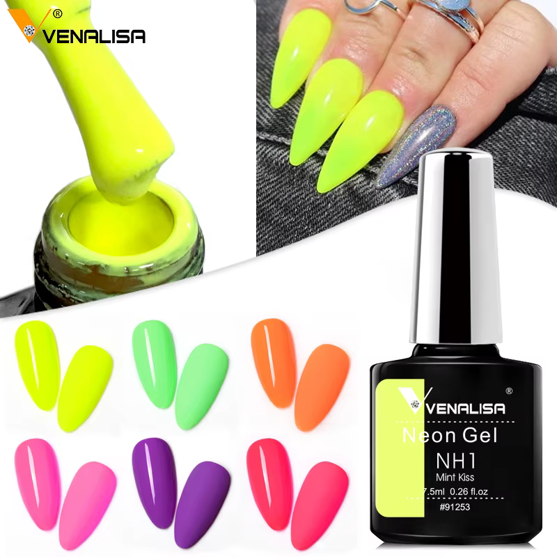 Venalisa nouveau 7.5ml néon Gel Nail Art manucure tremper Camouflage naturel couleur nue Silicone vernis à ongles laque