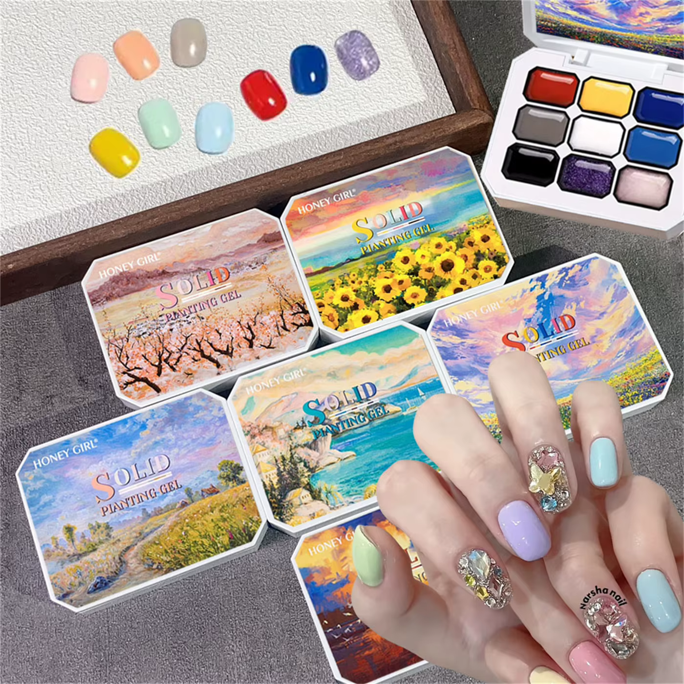 1 pièce Gel à ongles semi-solide 9 couleurs Macaron