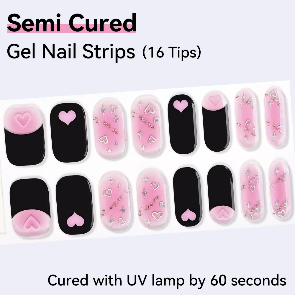Autocollants pour ongles en Gel Semi-durci pour la saint-valentin