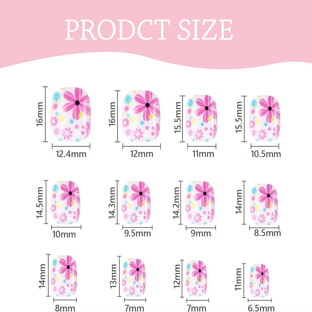 Lot de 120/192 faux ongles à presser pour enfants