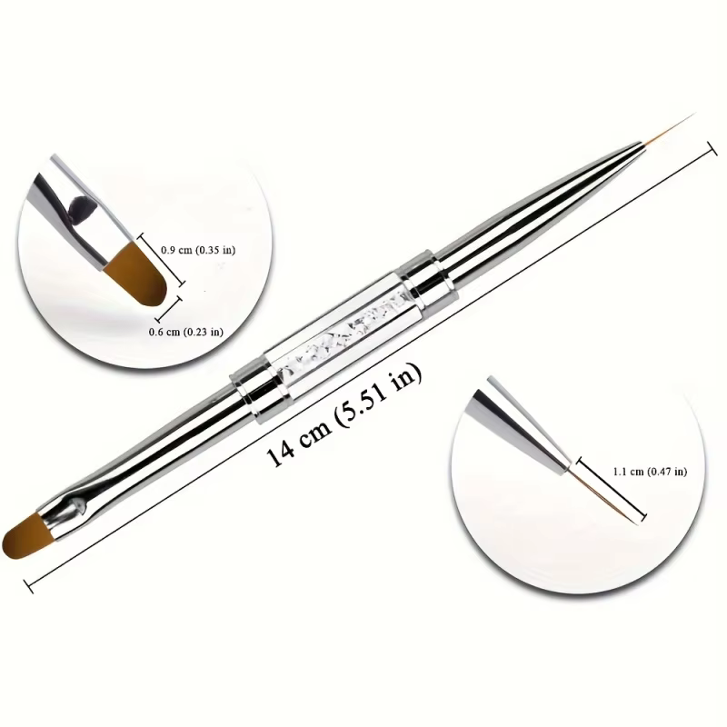Pinceau professionnel pour nail art - Construction robuste en acier inoxydable