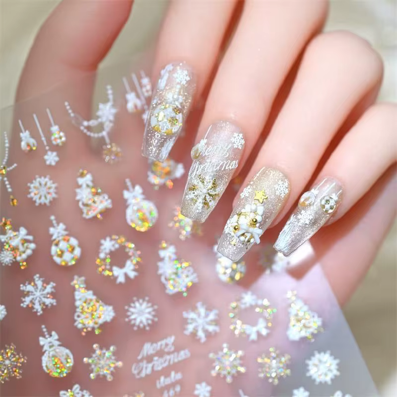Ruban de noël doux, flocon de neige vif