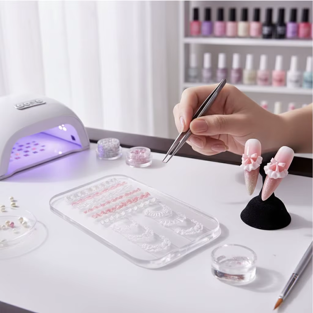 Pochoir 3D en silicone pour nail art