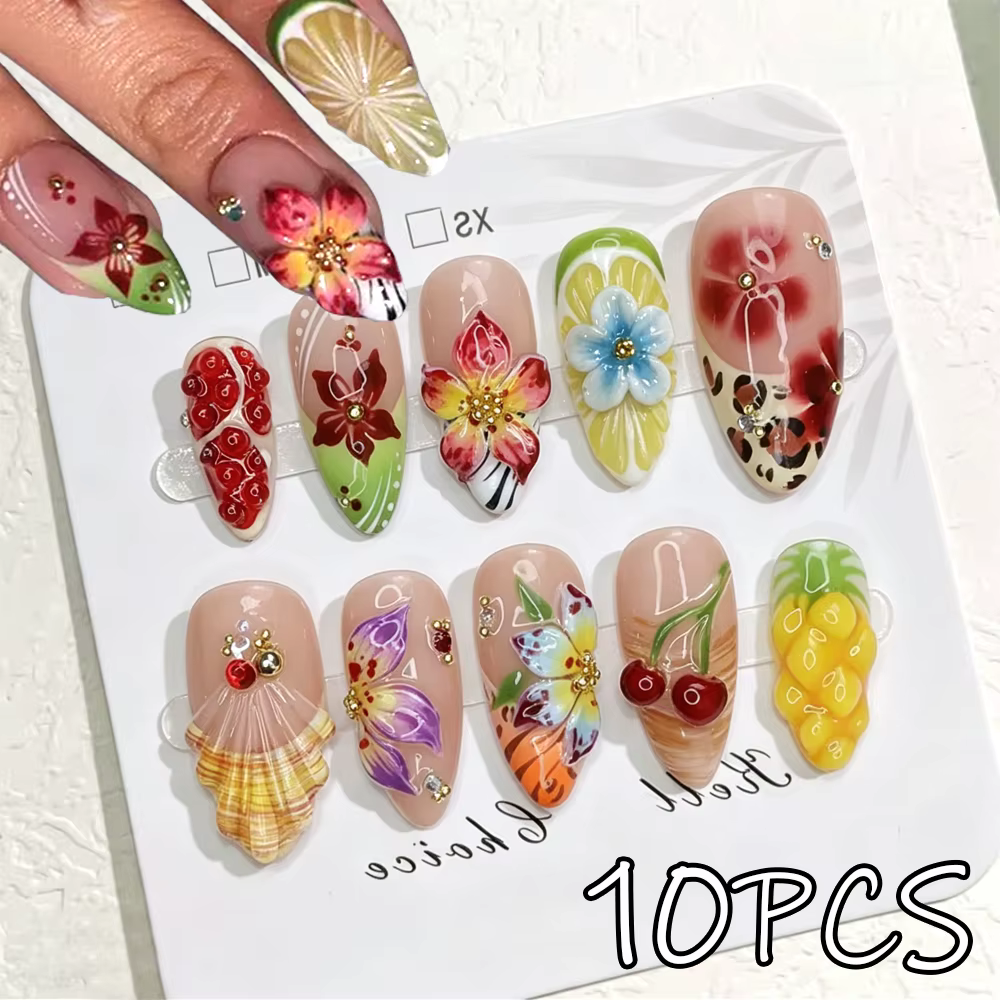 10 faux ongles à presser pour femmes