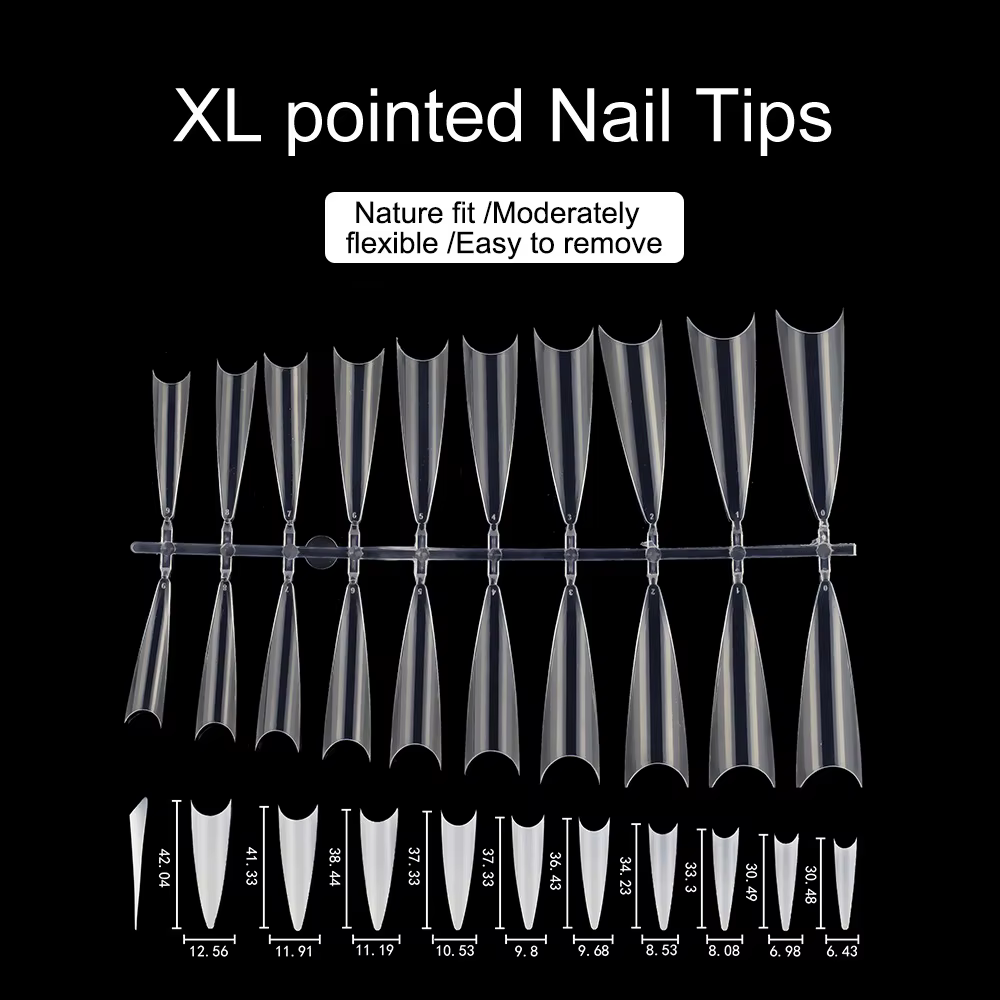 Faux ongles transparents Extra longs à pointe de démon