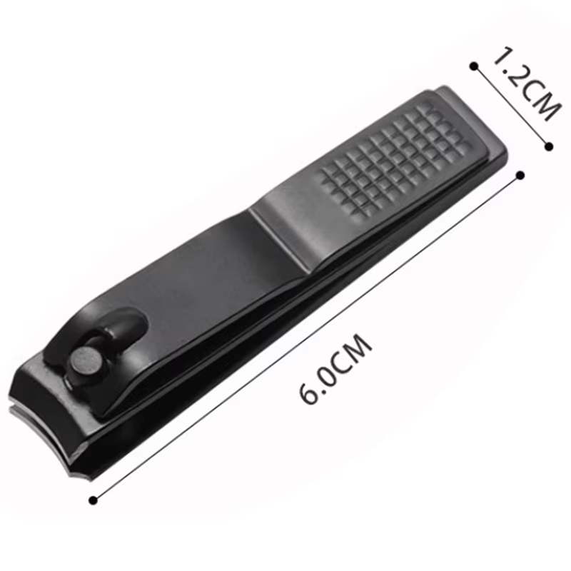 2X coupe-ongles noir en acier inoxydable ongles