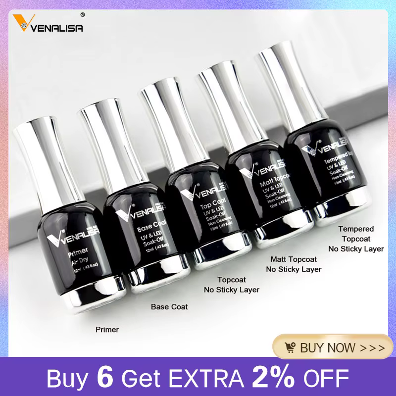 Venalisa TPO gratuit trempé couche de finition vernis à ongles Gel platine