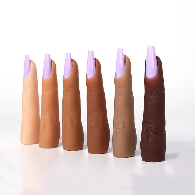 Faux Ongles en Silicone Souple pour la Pratique de Manucure