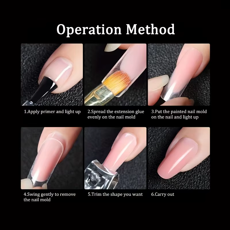 120 pièces de système d'ongle double à couverture complète transparente pour nail art acrylique en gel UV – comprend