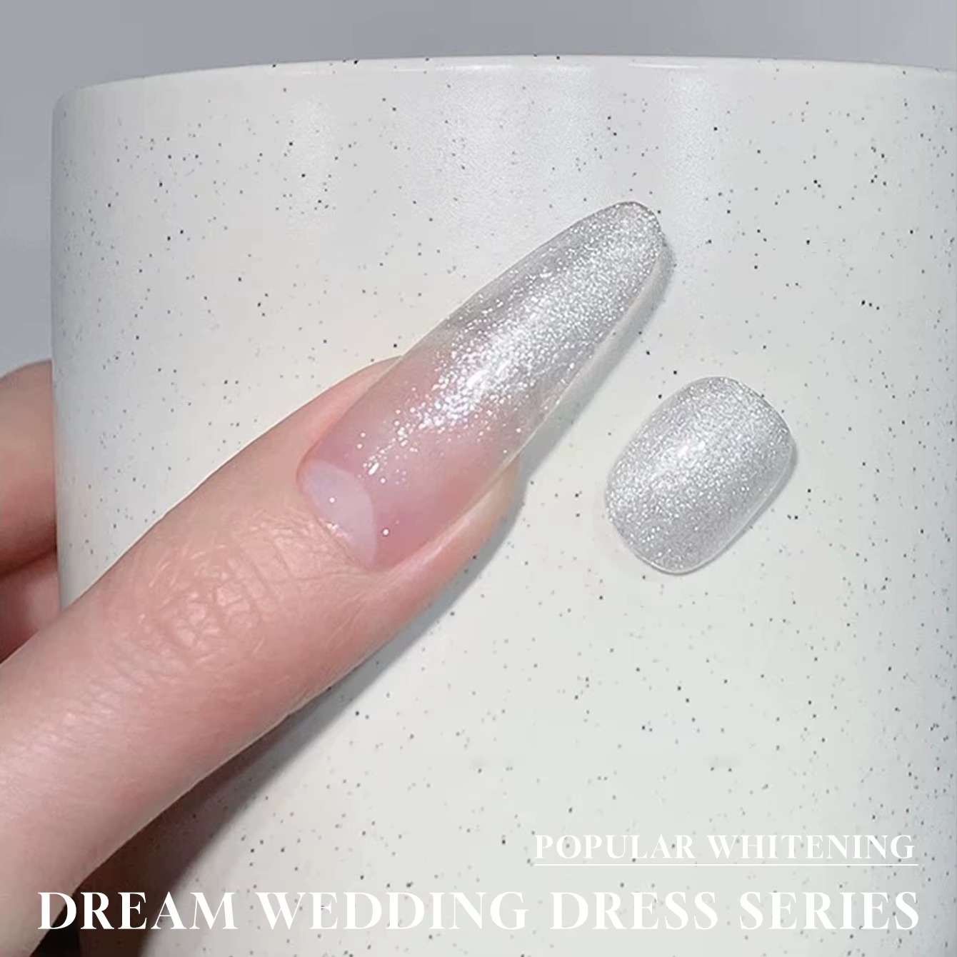 MIANEL 1 pièce 12ML Vernis à ongles gel blanc pailleté à effet scintillant fin