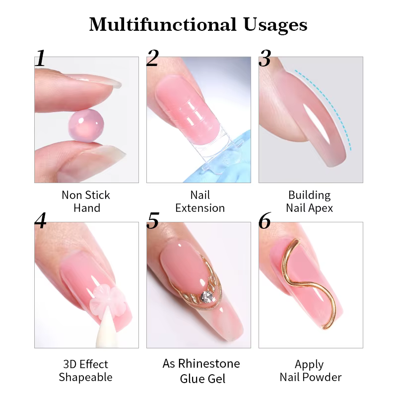 BORN PRETTY 15ml Gel d'extension de main antiadhésif transparent 3D façonnage sculpture Nail Art Gel dur solide pour faux ongles