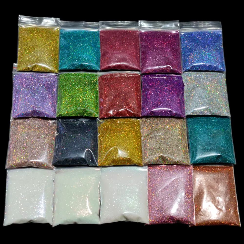 10 g/sac 0.2mm Laser paillettes ongles Chrome poudre
