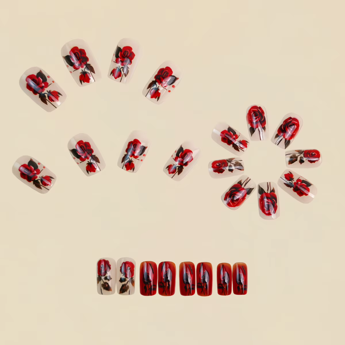 Faux ongles moyens pour femmes et filles
