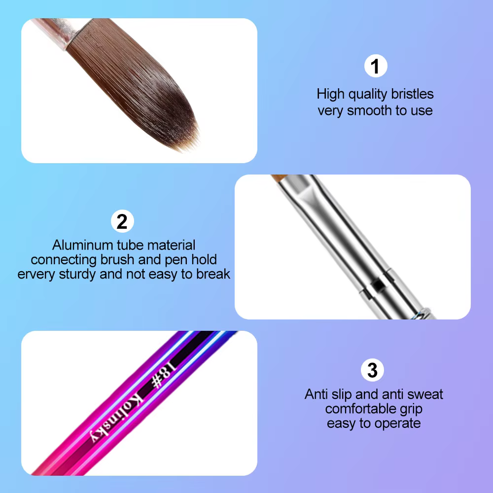 Kolinsky brosse à ongles pour manucure Gel
