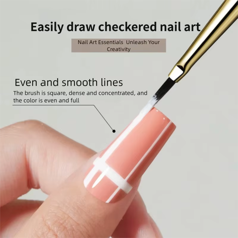 Ensemble de pinceaux pour Nail Art à carreaux français