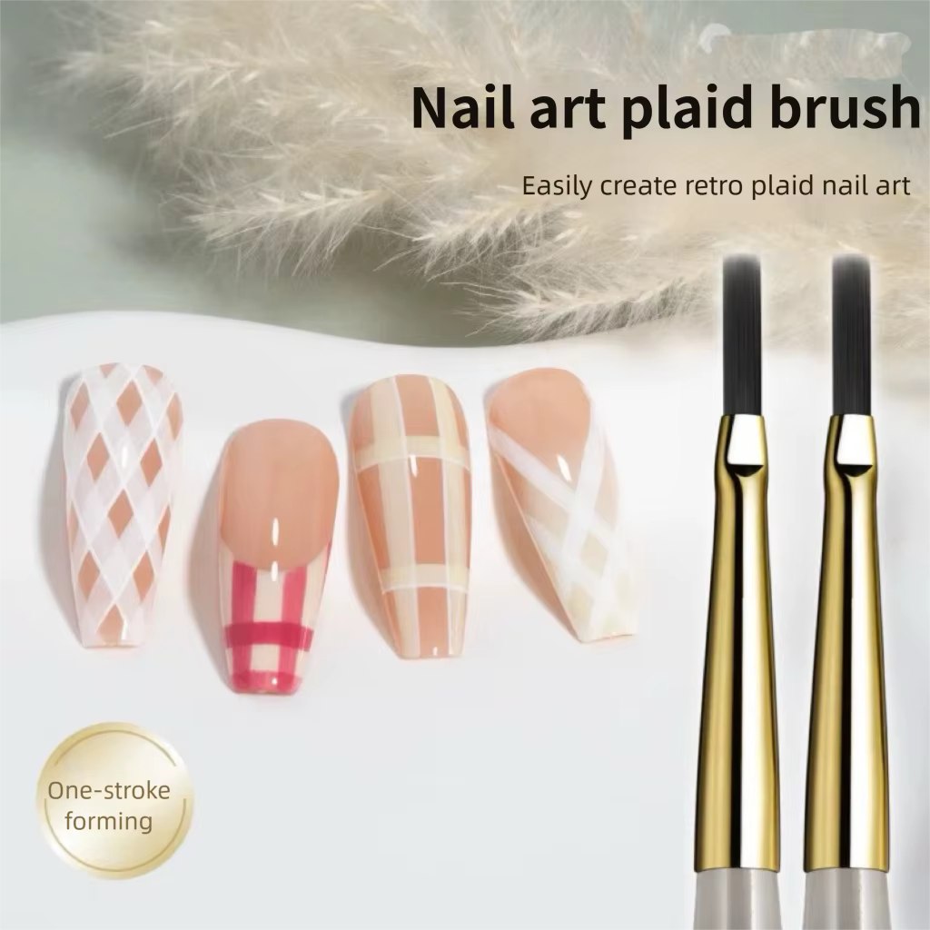 Ensemble de pinceaux pour Nail Art à carreaux français