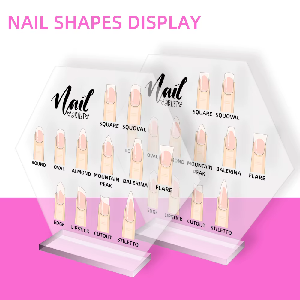 1 Ensemble d'accessoires de salon pour techniciens ongulaires : Support de présentation pour formes d'ongles et palette