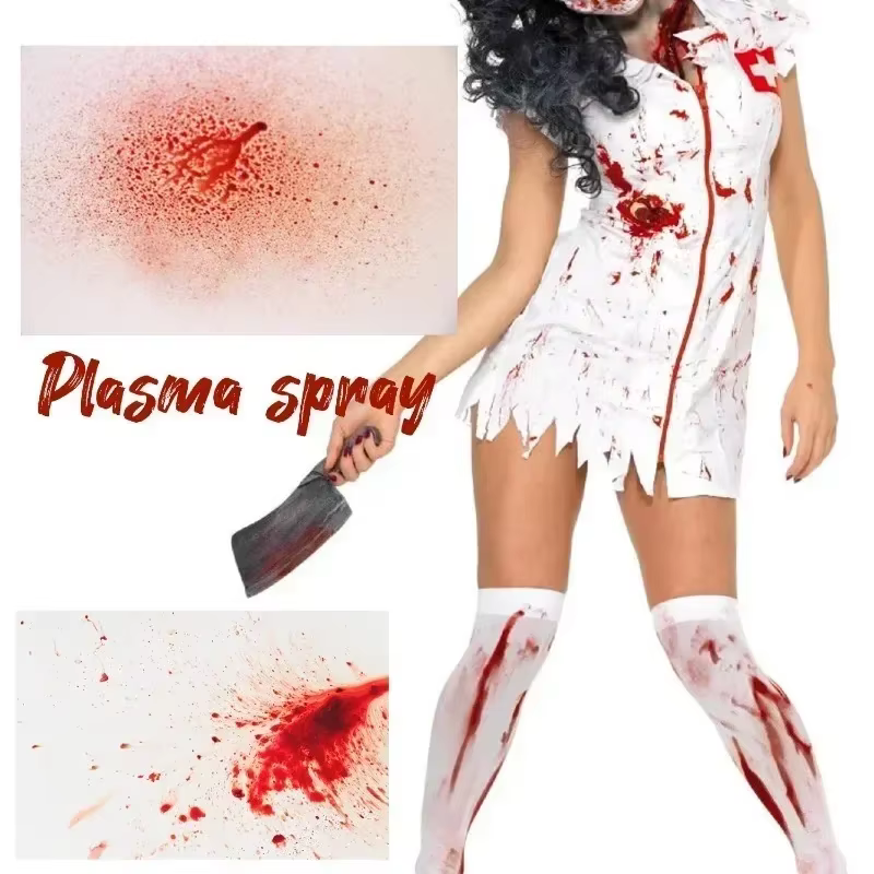 Spray de sang artificiel réaliste et lavable pour maquillage d'Halloween, effet gouttes, pour créer un regard sanglant