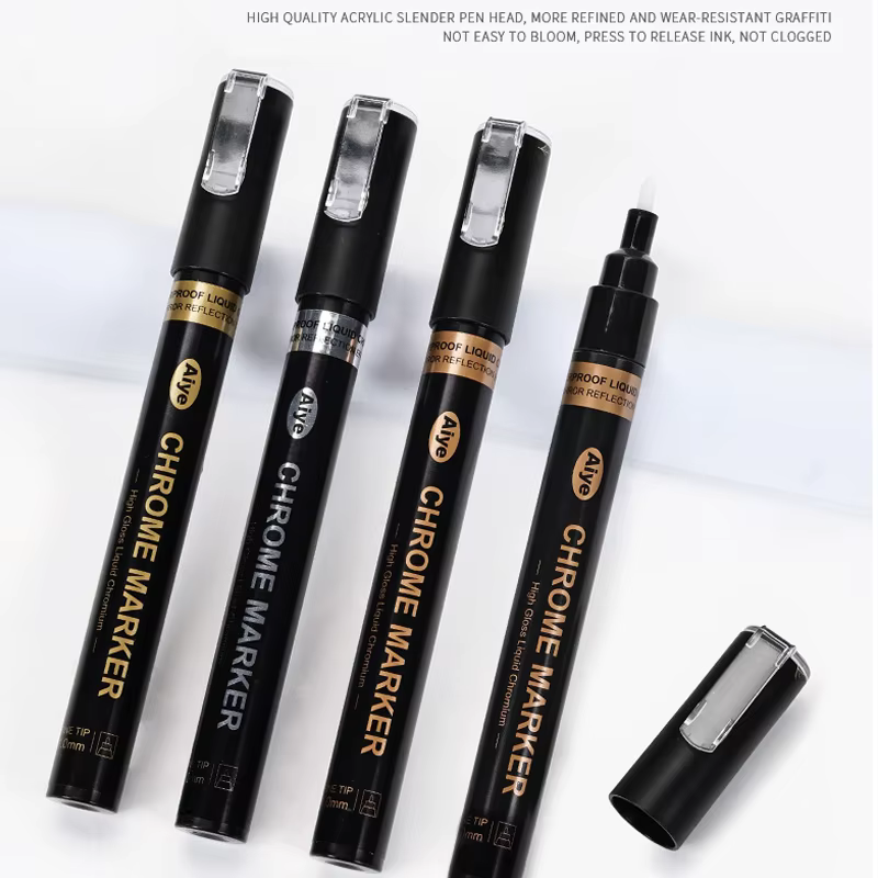 Nail Art Graffiti Pen Set 3D Black Gold