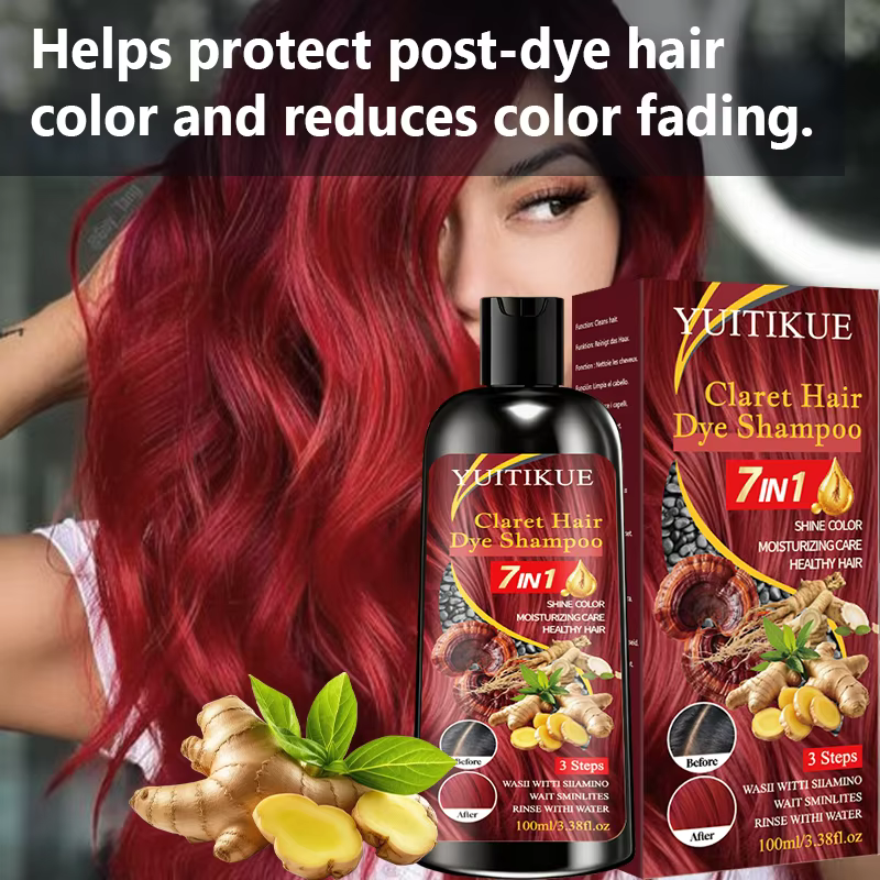 YUITIKUE 7 en 1 Shampooing Colorant Hydratant Brillant Nettoyant et Nourrissant pour Cheveux 100ml