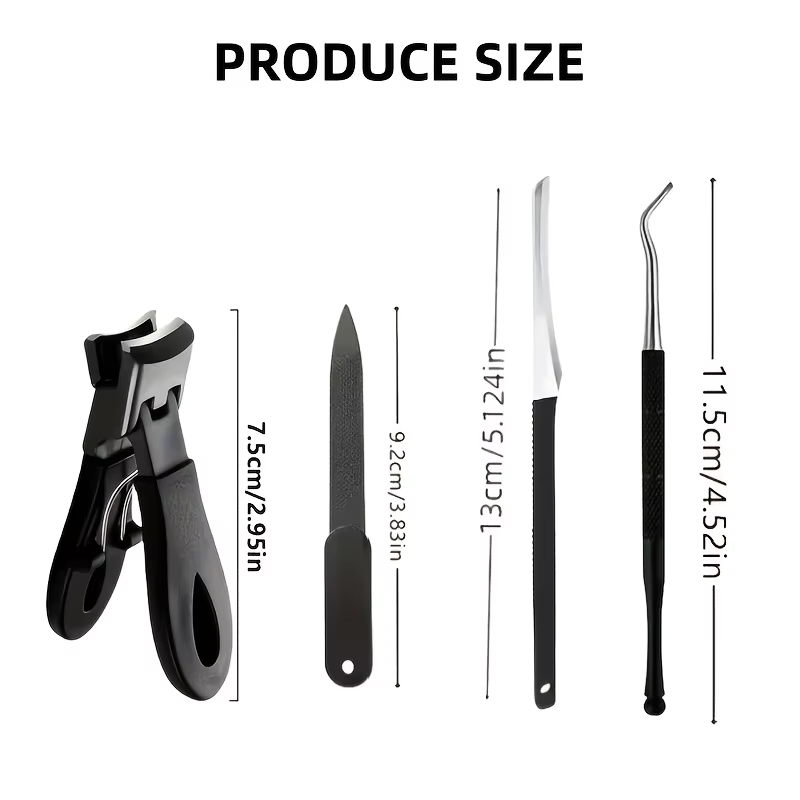 Ensemble de coupe-ongles avec manche long | Essentiel pour la réparation des pieds | Conception ergonomique | Structure