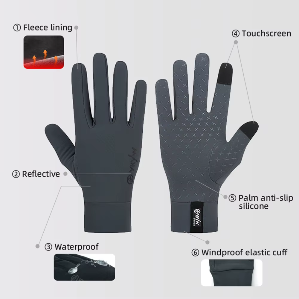 YKYWBIKE gants de cyclisme doigt complet imperméable automne hiver chaud écran tactile anti-dérapant ski armée cyclisme Snowboard gants